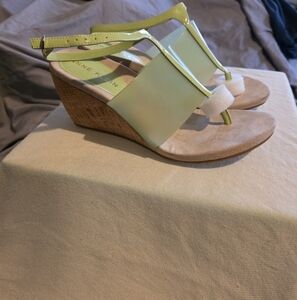 Anne Klein Women's Green Wedge Sandals